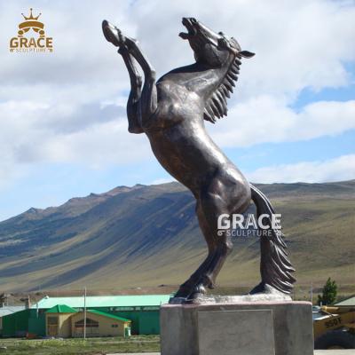 China Traditional Large Size Sculpture Bronze Jumping Horse Statue for sale