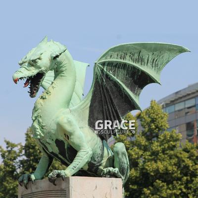 China Traditional Outdoor Sculpture Dragon Life Size Bronze Statue Decoration Metal for sale