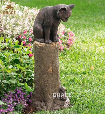 China Traditional Home Decorative Sculpture Cat Life Size Bronze Metal Statue for sale