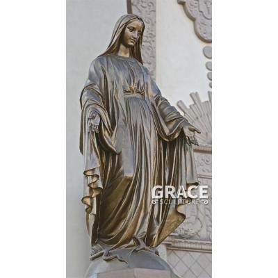 China Catholic Life Size Bronze Mother Mary Europe Church Sculpture Metal Statue for sale