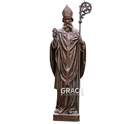 China Catholic St Nicholas Statue of Saint of Europe San Nikola Sculpture Life Size Bronze for sale