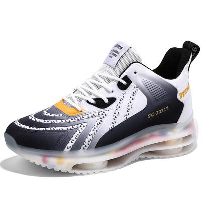 China Summer Breathable Men's Dropshipping Running Shoes Cushioning Breathable Colorful Bottom Sneaker 2021 Fashion Outdoor Sports Shoes for sale