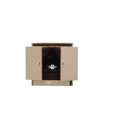 China Eco-friendly Custom Leatherette Paper Jewelry Box Necklace Gold Eco Microfiber Boxes for sale