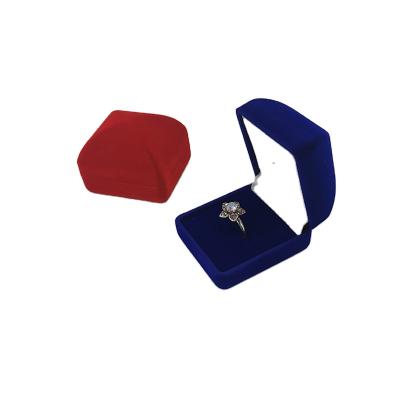 China Wholesale Custom Soft Logo Red Small Velvet Ring Box for sale