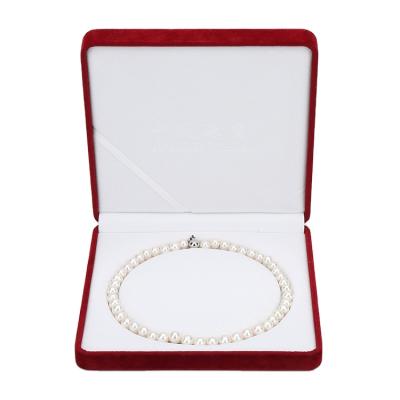 China Custom Simple Luxury Inside Round Shape Pearl Necklace Gift Packaging Box for sale