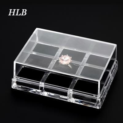 China Elegant Floating Transparent 3D Display Jewelry Packaging Box Transparent Clear Showcase For Ring for sale