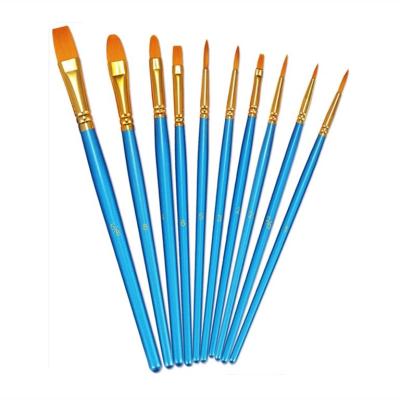 China 10pcs Acrylic Paint Paint Set Brush Round Hair Sharp Nylon Artist Tip Detail Paintbrushes Professional Fine Acrylic Oil Watercolor Brushes for sale