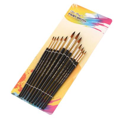 China Wholesale 12Pcs Nylon Paint Brush Set With PVC Bag For Kids, Adult for sale