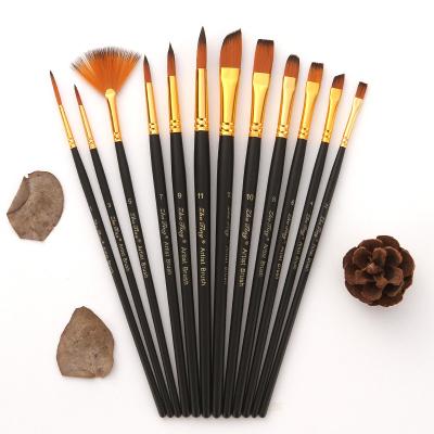 China 12pcs Artist Acrylic Paint Brush Set for Kids, Adults Fabulous, Canvas, Watercolor and Fabric for sale