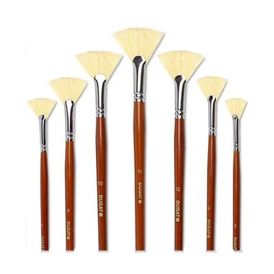 China Art Paint Brush Set Professional 10pcs Natural Miniature Painting Set Acrylic White Hog Hair Hair Paint Brush OEM Customized for sale