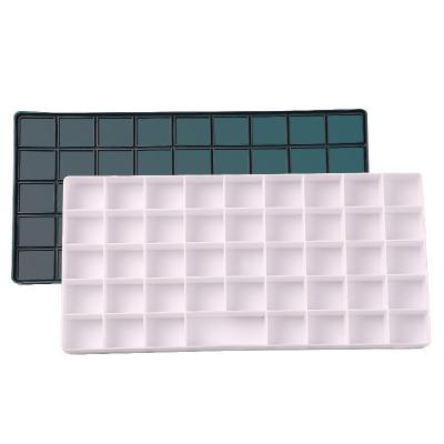 China Plastic Paint Palette Box, 24 Grids Palettes for Watercolor, Empty Plastic Palette Tray with Rubber Lid for Kids Adults and Artists for sale