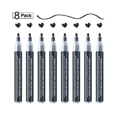 China School Black Acrylic Paint Pens 8Pack Black Paint Markers Acrylic Paint Pens for sale