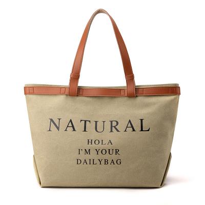 China Exquisite and beautiful canvas PORTABLE Tote Bags For Women Fashionable and popular Tote Bags With Custom Printed logo for sale