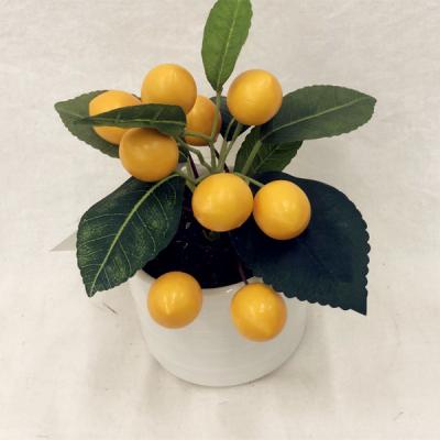 China Artificial Lemon Tree Potted Mini Lemon Plantas Artificiales Faux Fruit Plants Decorations.Gifts.For Home Table Indoor Decor For Decoration for sale