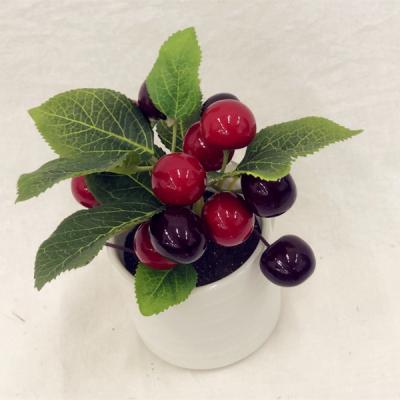 China Mini Cherry Plantas Artificiales Faux Potted Home Tabletop Indoor Fruit Plants Decorations.Gifts.For Cherry Tree For Decoration Artificial for sale