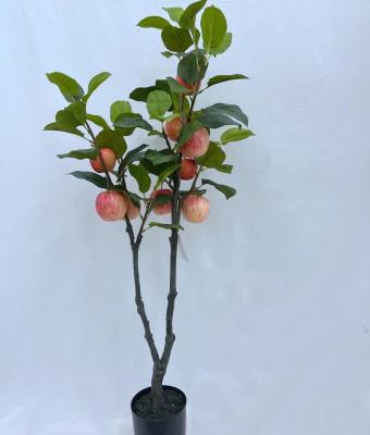 China Potted Artificial Apple Tree Fruit Plants Decorations.Gifts.For Home Tabletop Indoor Faux Apple Plantas Artificiales For Deco for sale