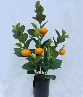 China Decorations.Gifts.For home table interior decoration plants artificial bonsai tangerine fruit tree potted for room decoration flower hotel party home wedding decor set pot for sale