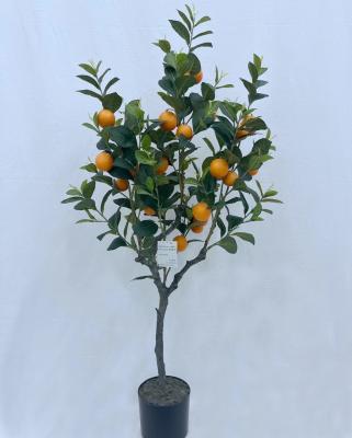 China Decorations.Gifts.For home table interior decoration plants artificial bonsai tangerine fruit tree potted for room decoration flower hotel party home wedding decor set pot for sale