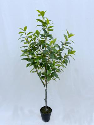 China New Design Home Tabletop Indoor Artificial Plant Green Decorative Osmanthus Fragrans Plastic Tree With Flower for sale