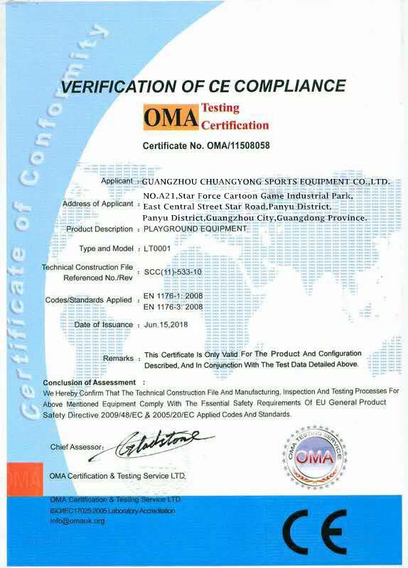 verification of ce compliance - Guangzhou Chuangyong Sports Equipment Co., Ltd.