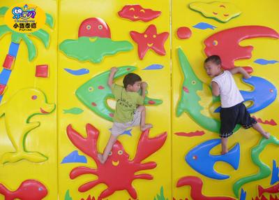 China Kindergarten Indoor Rock Climbing Wall Inner Wooden Middle Sponge Outmost PVC for sale