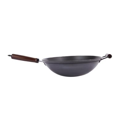 China 12.5 Inch Professional Stocked No Stir-fry Chemical Pan Wok Hammered Cooking Wok for sale