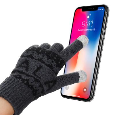 China New Cheap New Winter Arrivel Touch Screen Warm Thick Knitted Acrylic Glove for sale