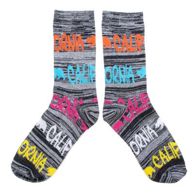 China Breathable Wholesale Unisex Letters Printed Crew Cotton Hoops Tube Mens Medium Cotton Socks Socks for sale