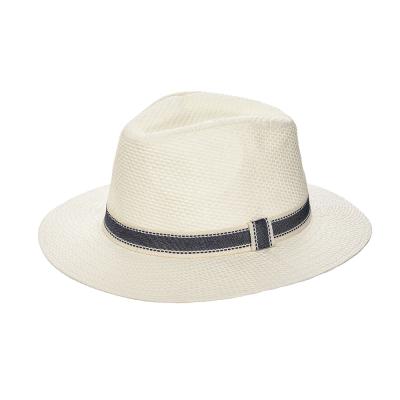 China 2021 Newest Hot Sale Image Summer Pure Solid Color Straw Unisex Fedora Hats With Ribbon Fedora Hats for sale