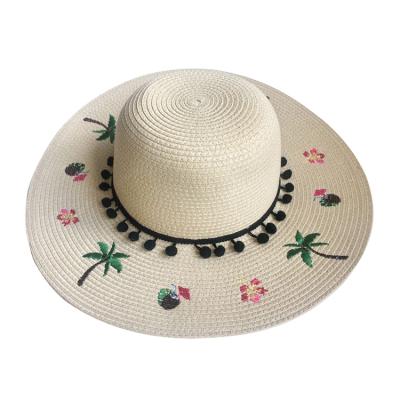 China Image Embroidered Paper Fedora Mexican Wholesale Straw Hats, Straw Hats With Logo, Straw Hats Summer Women for sale