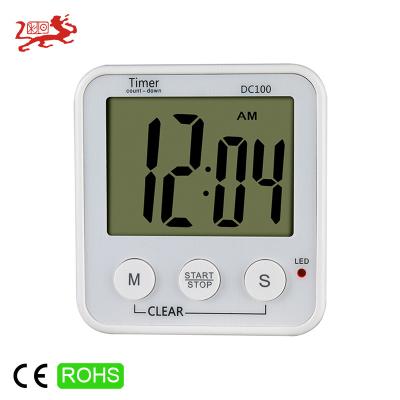 China Viable White ABS Cooking Cute Chef Food LCD Electronic Countdown Clock Egg Digital Mechanical Kitchen Timer With Battery for sale