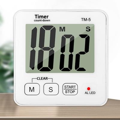 China Lcd Display Show White Kitchen Timer Clock Cooking Digital Timer Countdown Kitchen Timer for sale