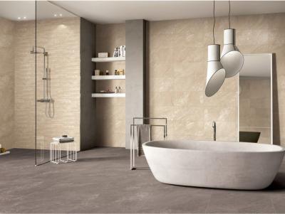 Cina 60*60cm Pietra anti-slip Look Porcellana Piastrella a basso assorbimento dell'acqua Cerame Giallo Piastrella da parete del bagno in vendita