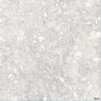 China OEM Dining Room Outdoor Porcelain Terrazzo Floor Tiles Light Grey Color for sale