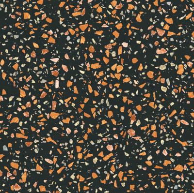 China Falsche Steinplatten Terrazzo-Porzellan-Fliesenboden-Dekorations-Schwarz-Farbe zu verkaufen