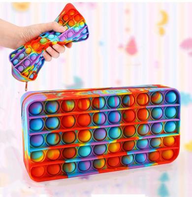 China Schools & Custom Simple Office Dimple Stationary Bag New Push Snap Bubbles Pencil Bag Pencil Case Busy Person Toys for sale