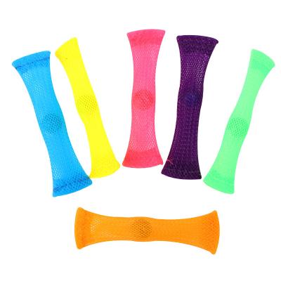 China Wholesale Multicolor Stress Reliever Stress Reliever Toy Weave Mesh Tube Marble Squeeze Reliever Stress Reliever Squeeze Toys For Kids for sale