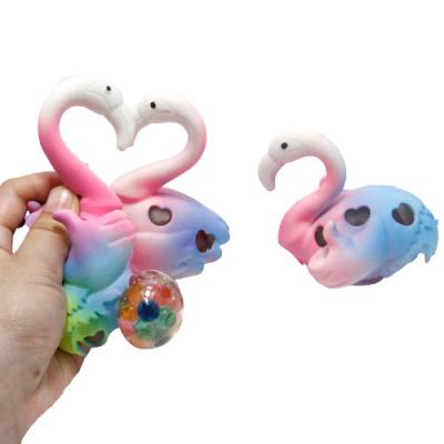 China Eco-friendly Iron Tending Flybear Tpr Squishy Colorful Flamingos Jelly Beads Water Jelly Ball Birthday Party Toy for sale