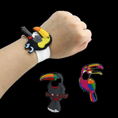 China Soft Toy Slap Bracelet Silicone Cute Toucan Animals Slap Band Clapping Circle Hand Strap Paipai Wristband For Kids for sale