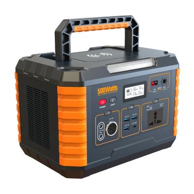 China New Arrival Power Supply 500W Lithium AC Home DC Output Portable Solar Powered Generator Camping Power Station For Laptop for sale