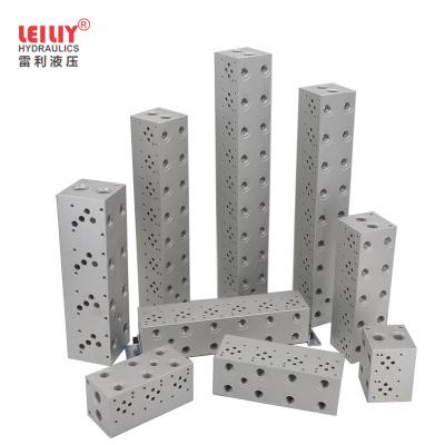 China Leiliy Quality Assurance Precision Hydraulic Stations Components, D03, 1~10 Stations Parallel Circuit Hydraulic Bar Miscellaneous Blocks for sale