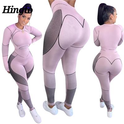 China 2021 New Fitness Gym Workout Clothing Women Yoga Leggings Breathable Running Set for sale