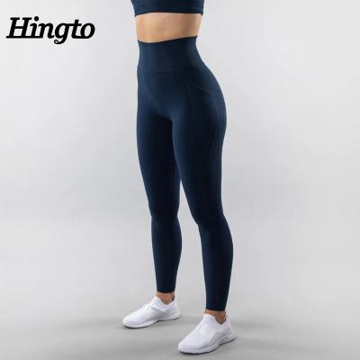 China Wholesale Fast Shipping Custom LOGO Polyester Spandex Womens Leggings Breathable For Fitness Women for sale