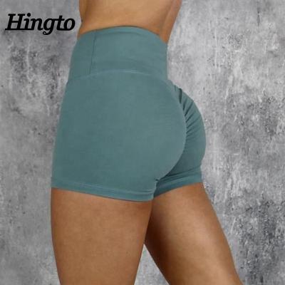 China Eco Friendly Antibacterial Women's Yoga Shorts Pocket Nylon Spandex High Waist Sports Workout Shorts for sale