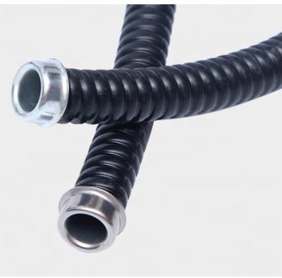 China Electrical Cable Wire Protection PVC Coated Metal Hose 1/14 Male Metal Hose Electrical Flexible Cable Conduit Waterproof End Cap Galvanized for sale