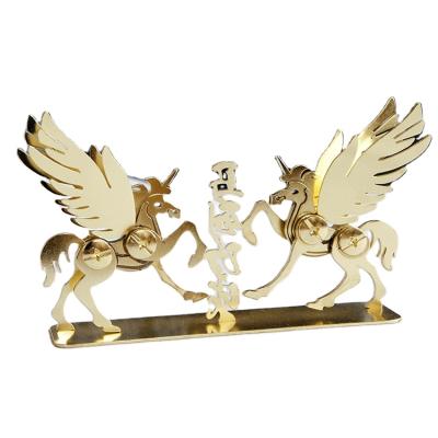 China Wholesale Home Gift Figure Horse Sculpture Horse Flying Ornament Statue Stainless Steel Europe Home Decoration for sale