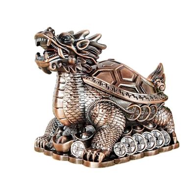 China Wholesale Vintage Chinese Dragon Pattern Ashtray Custom Made Metal Top Ashtray With Lid for sale