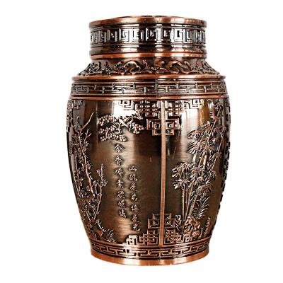 China China Supplier Luxury Vintage Tea Canisters Empty Metal Tea Canister For Multicolor Round Canister Canister Tea Canister Box for sale