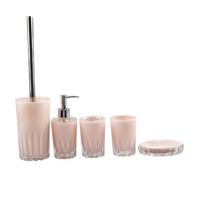 China Factory Stocked Sale 5 Pieces Bathroom Accessory Set Plastic Bathroom Accessory Set Bathroom Accessories Set Plastic for sale