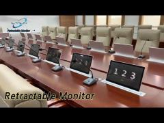 FHD Retractable Monitor 1920 X 1080 Brushed Aluminum For Video Conference